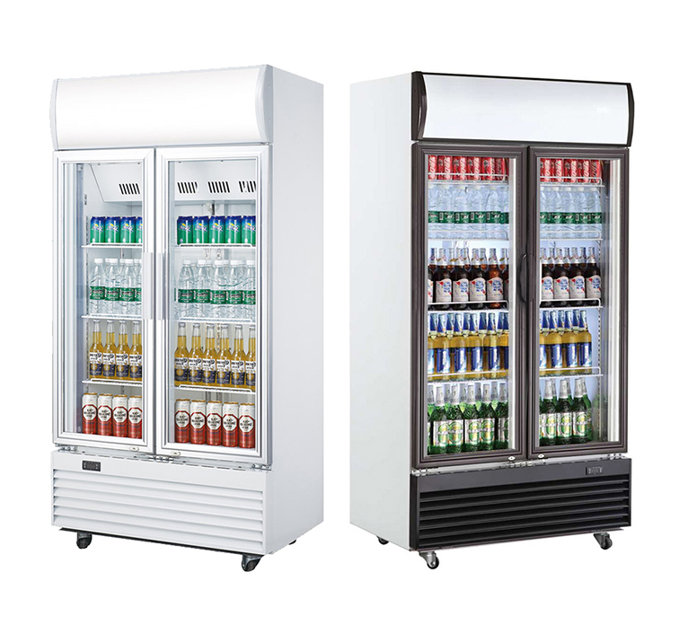 double glass door cooler with led light